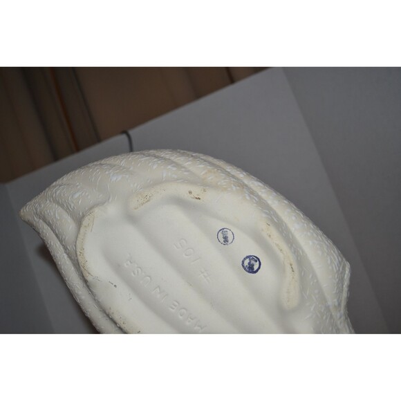 Vintage Candle with Plant Holder Mid Century White on Bisque - Picture 7 of 7